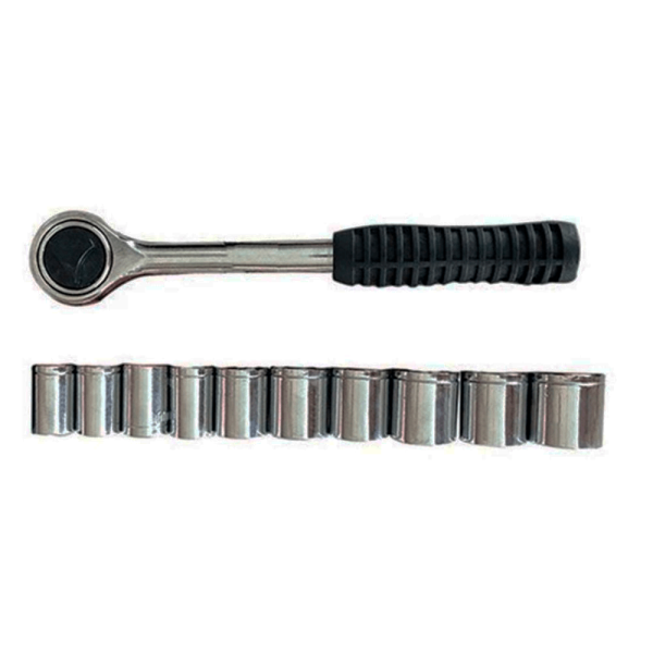 Jogo Chave Catraca Soquete Aço 3/8 11 pc - Rayco