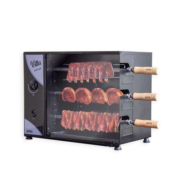 Churrasqueira Assador A Gás Glp Rotativa Elétrica 55 Cm Aço Carbono Infravermelho Vitta3 220v - Arke