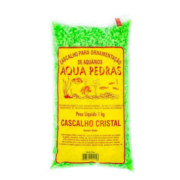 Encontraproduto.com.br - Cascalho para Aquário Quartzo Moído Nº 1 Aqua Pedras Verde Flúor