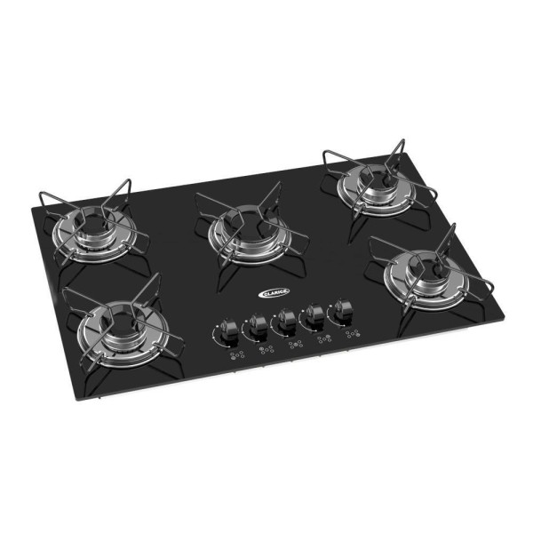 Encontraproduto.com.br - Cooktop 5 Bocas A Gás Clarice Mega Chama Preto – Bivolt