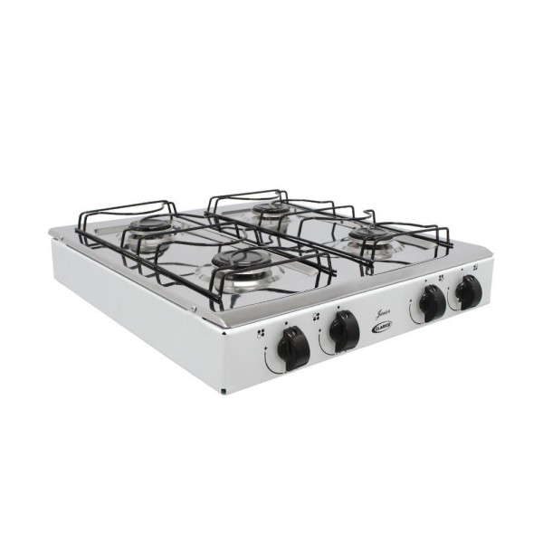 Encontraproduto.com.br - Fogão 4 Bocas Portátil A Gás Clarice Junior Inox - Branco-Inox