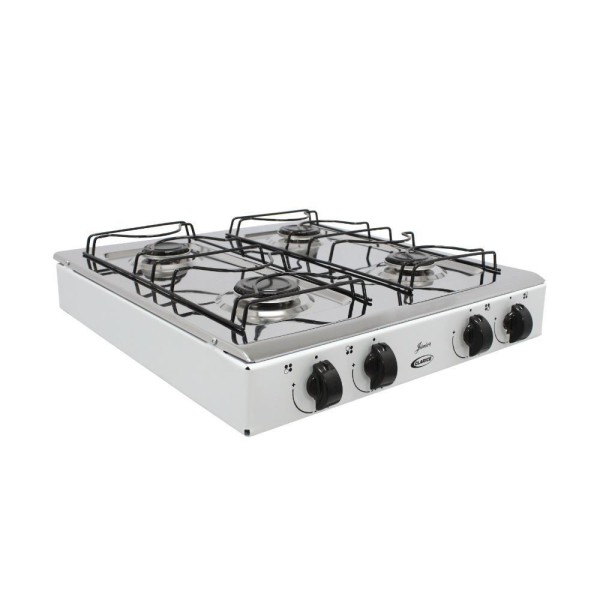 Encontraproduto.com.br - Fogão 4 Bocas Portátil A Gás Clarice Junior Inox - Branco-Inox
