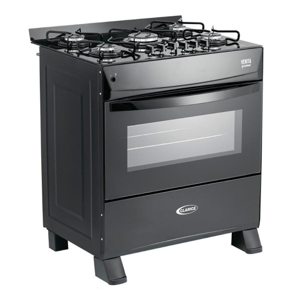 Encontraproduto.com.br - Fogão 5 Bocas Verita Gourmet Clarice Acendimento Automático - Preto