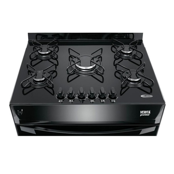 Encontraproduto.com.br - Fogão 5 Bocas Verita Gourmet Clarice Acendimento Automático - Preto