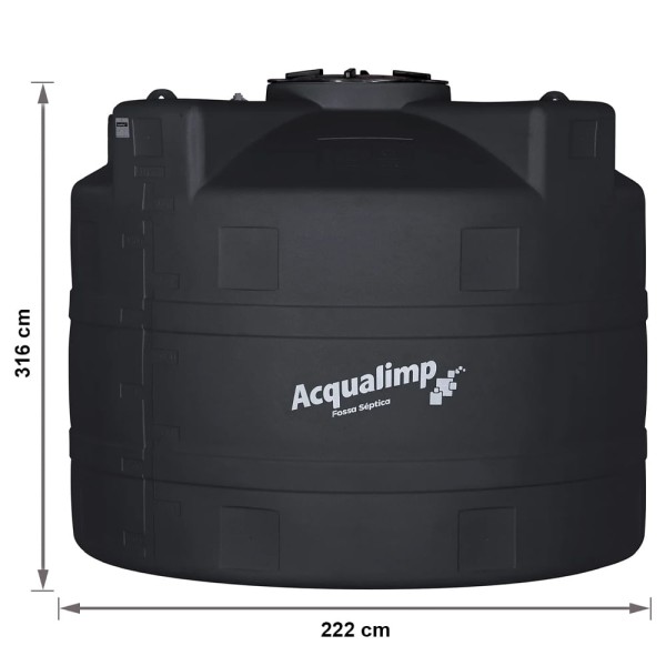 Encontraproduto.com.br - Fossa Séptica 10000L Preta - Acqualimp