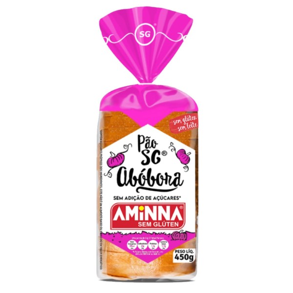 Pão de Forma Aminna Abóbora Sem Glúten e Açúcar 380g
