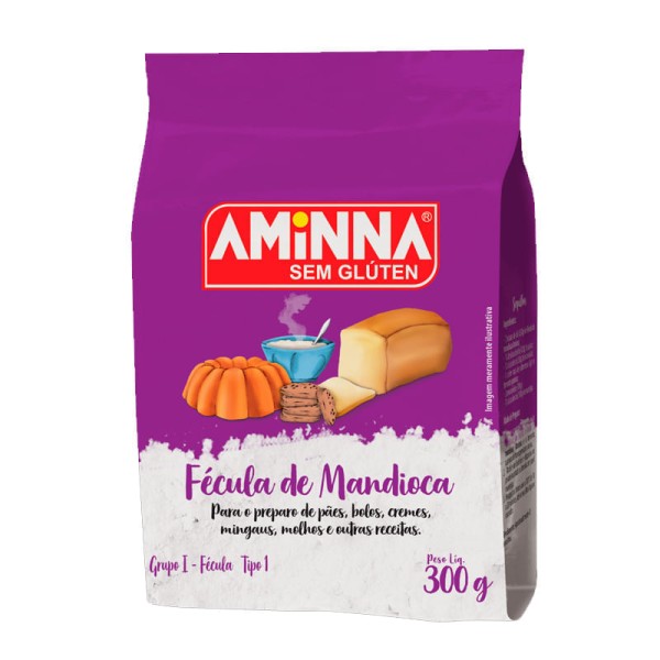 Fécula de Mandioca Sem Glúten 300g Aminna