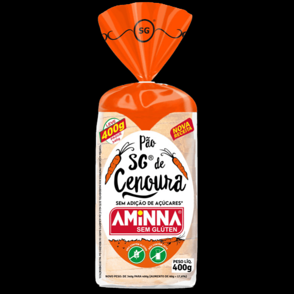 Encontraproduto.com.br - Pão de Cenoura Sem Glúten Aminna 340g