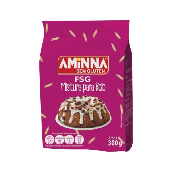 Mistura para Bolo Sem Glúten 300g Aminna
