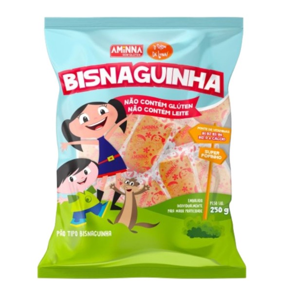 Encontraproduto.com.br - Bisnaguinha AMINNA O Show da Luna sem Glúten e sem Leite 250g