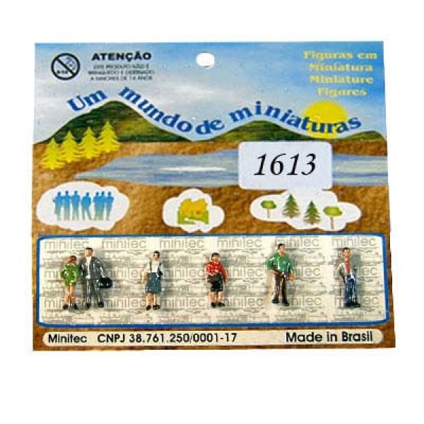 Miniatura 1/100 Pessoas Pedestres 1613 com 5 Unidades Minitec
