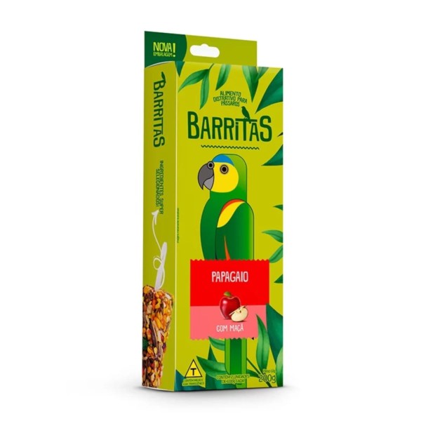 Encontraproduto.com.br - Barra de Sementes com Maçã Barrita para Papagaio Zootekna 200 g