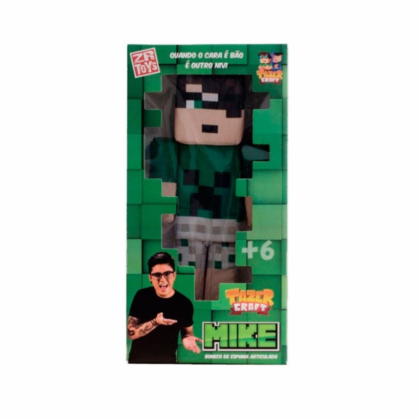 Encontraproduto.com.br - Figura de Espuma 35 Cm - Tazercraft - Mike - ZR Toys