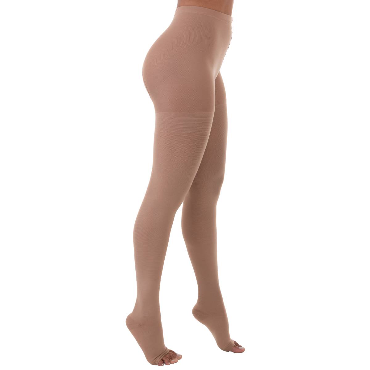 Encontraproduto.com.br - Meia-Calça Comfortline Venosan - Longa - 20-30mmHg - Pé Aberto - Bege - Tamanho P