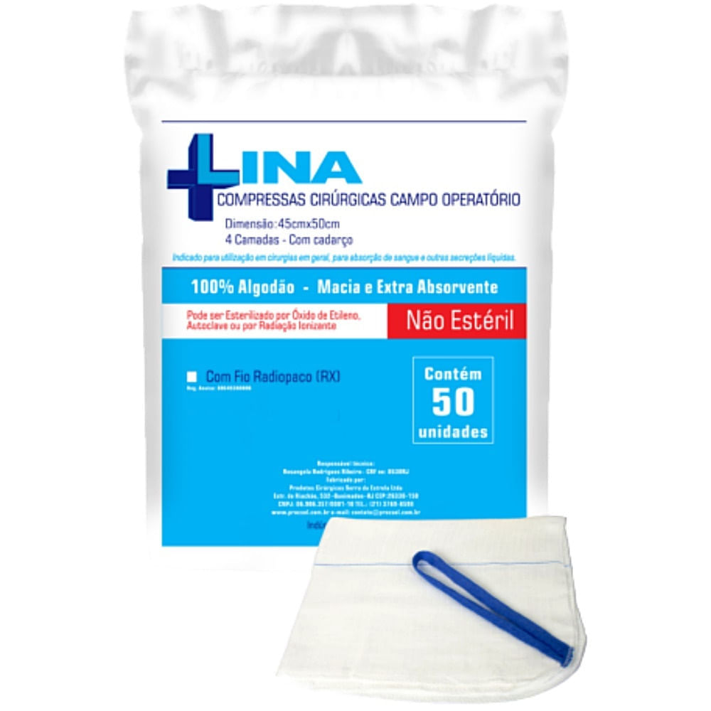 Encontraproduto.com.br - Compressa Cirúrgica Campo Operatório Lina Procsel
