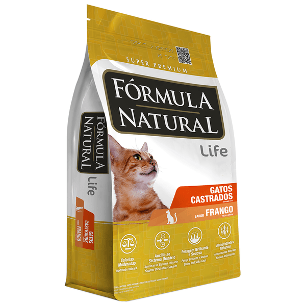 Ração Fórmula Natural para Gatos Adultos Castrados Sabor Frango