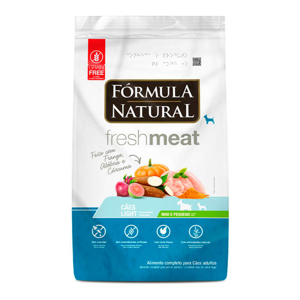Ração Fórmula Natural Cães Fresh Meat Light Raças Mini e Pequenas
