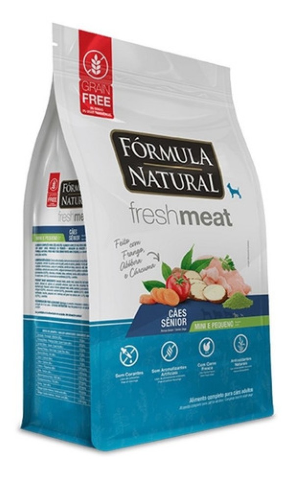 Ração Fórmula Natural Cães Fresh Meat Sênior Raças Mini e Pequenas