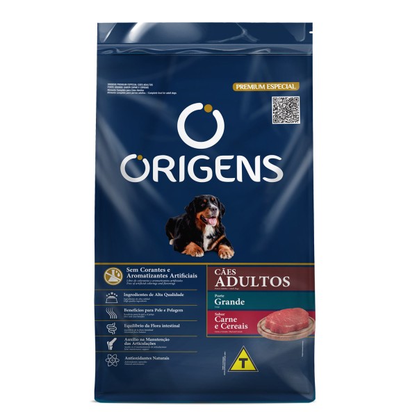 Encontraproduto.com.br - Ração Origens Cães Adultos Carne e Cereais Raças Grandes