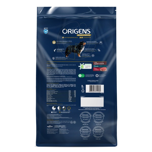 Encontraproduto.com.br - Ração Origens Cães Adultos Carne e Cereais Raças Grandes