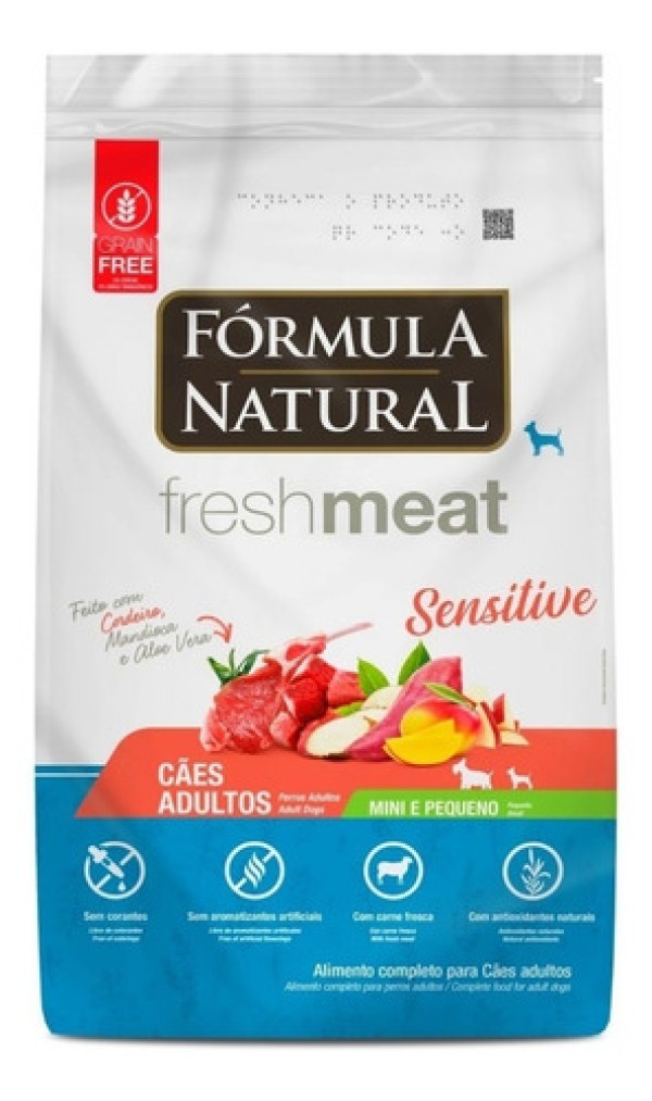 Ração Formula Natural Cães Fresh Meat Sensitive Raças Mini e Pequenas