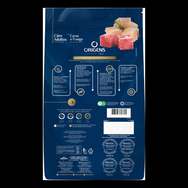 Encontraproduto.com.br - Ração Cães Class Premium Especial Carne Frango 15kg Origens Adimax