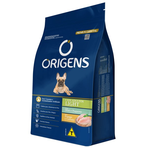 Encontraproduto.com.br - Ração Origens Light Cães Adultos Porte Mini e Pequeno Frango e Cereais