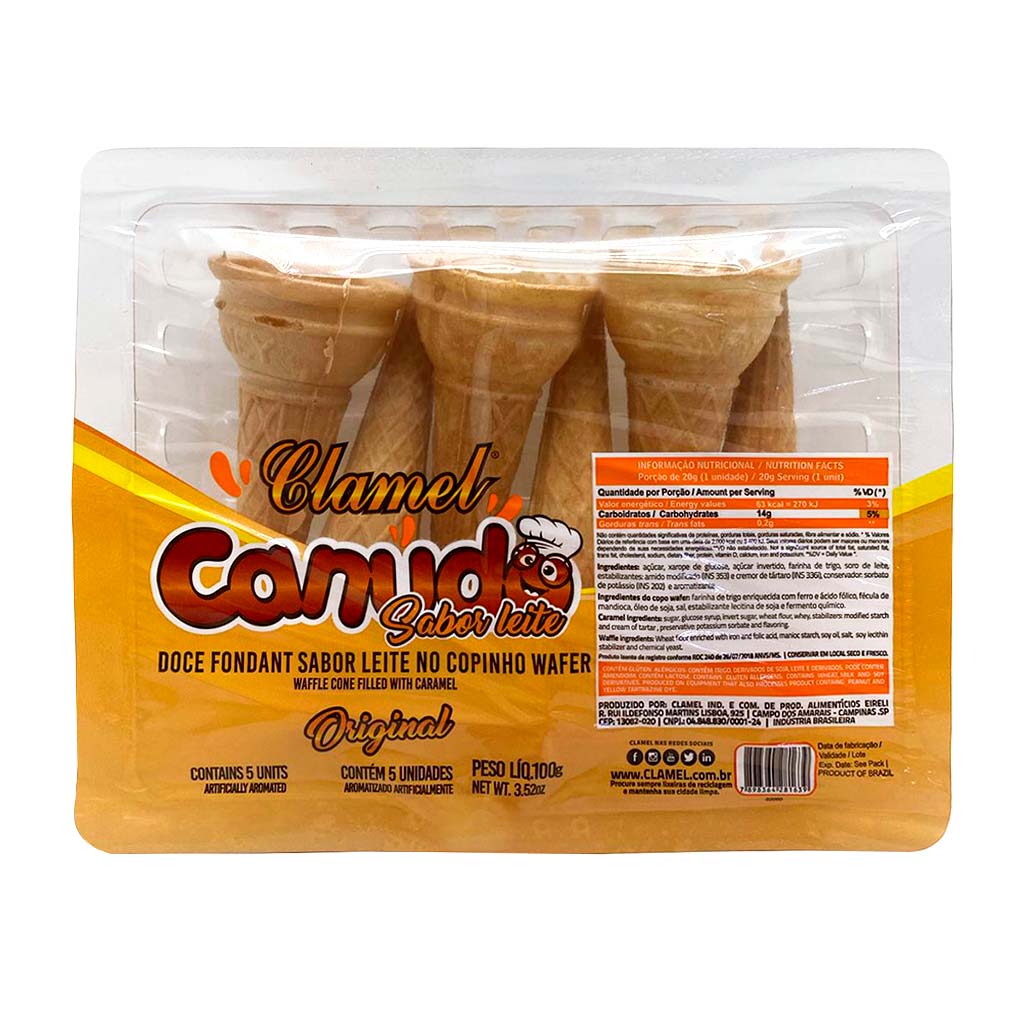 Encontraproduto.com.br - Canudo Sabor Leite c/5 - Clamel