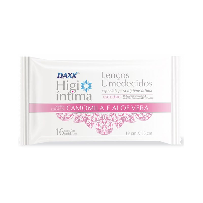Encontraproduto.com.br - Toalha Umedecida Intimo Daxx Camomila Aloe Vera com 16 unidades