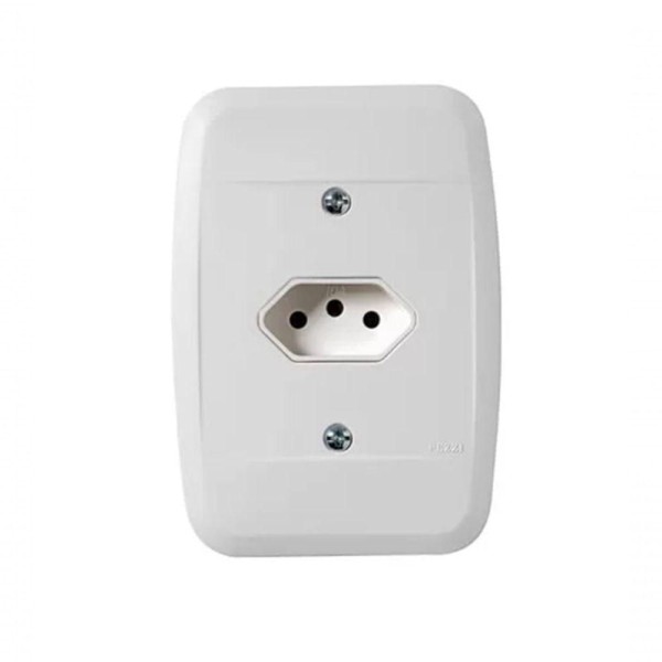 Encontraproduto.com.br - Tomada Embutir Simples 2p+t 20a Branca 40137 - Pezzi