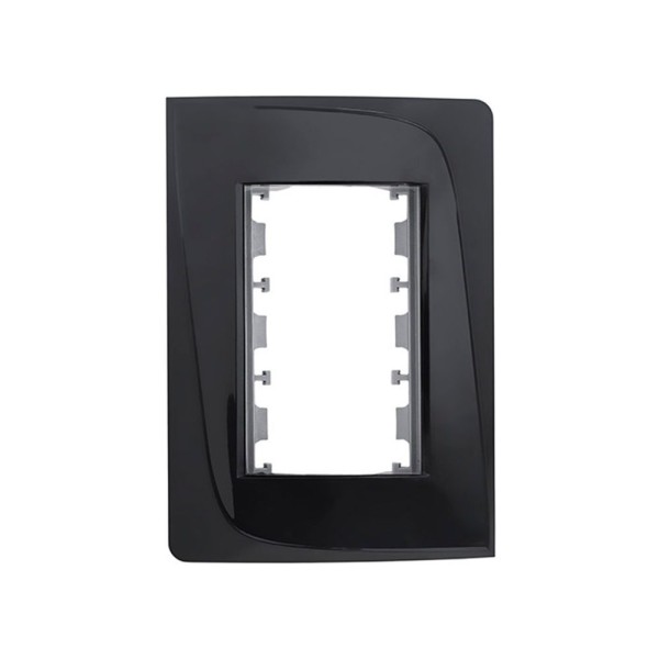 Encontraproduto.com.br - Placa Com Bastidor 2x4 P/3 Módulos Tendenza Preta Pezzi Linha 50.000