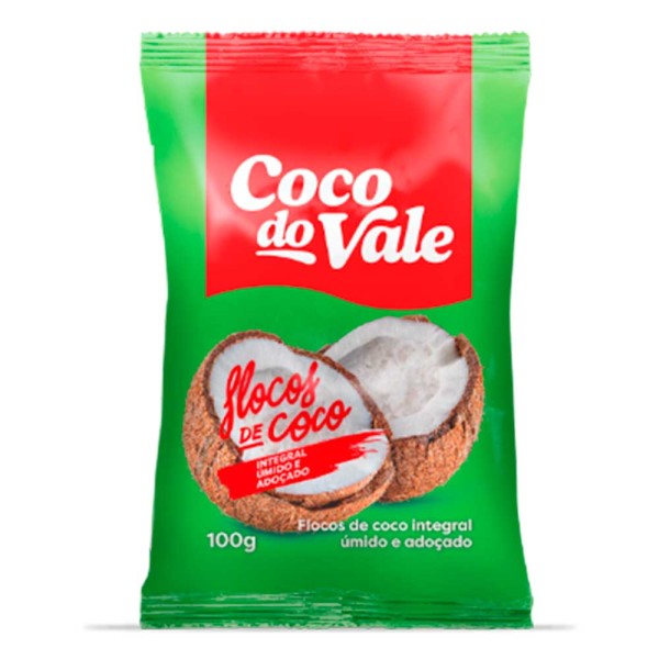 Coco em Flocos Integral Úmido e Adoçado 100g - Coco Do Vale