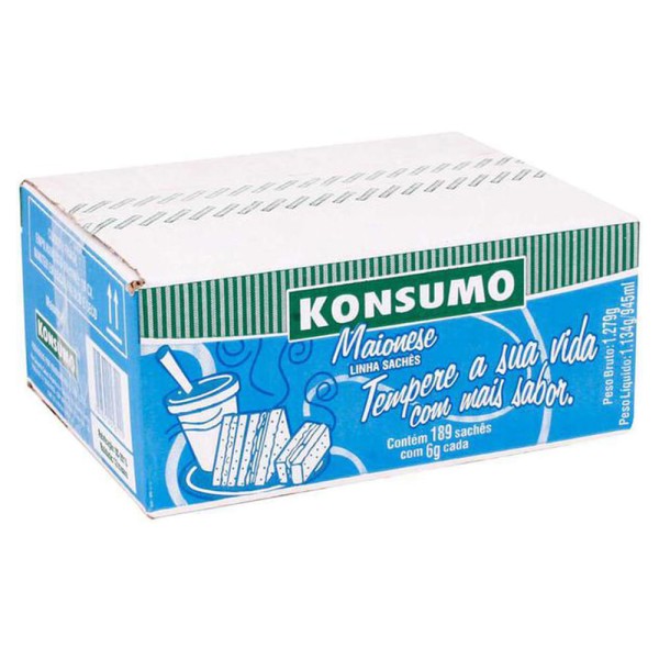 Encontraproduto.com.br - Maionese Konsumo Tradicional 6g | Caixa com 189 Unidades