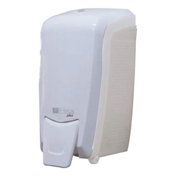 Encontraproduto.com.br - Saboneteira Espuma com Válvula Grande Branco Cristal Elisa Plus