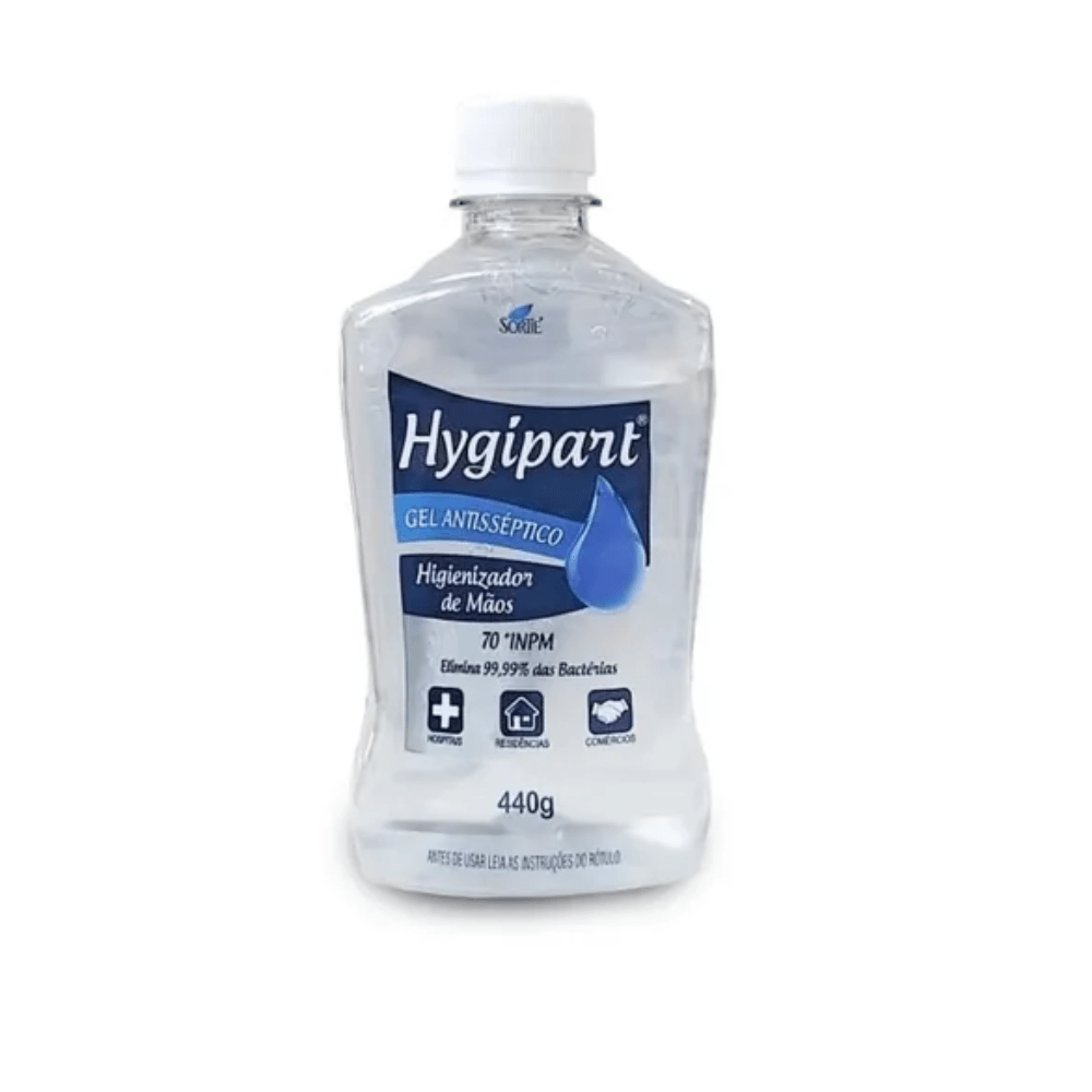 Álcool Gel 70 Hygipart 440gr Com Bico Aplicador Kelldrin