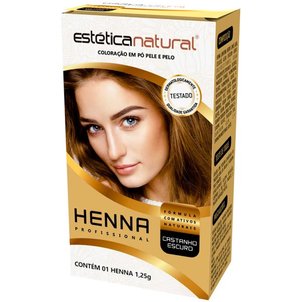Encontraproduto.com.br - Henna Nova Estética Castanho Escuro 1,25g