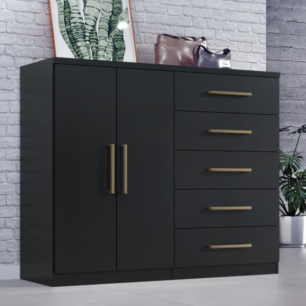 Comoda Madagascar 5 Gav 2 Portas C- Cabideiro Onix Onix