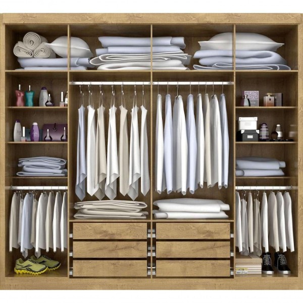 Encontraproduto.com.br - Guarda Roupa Casal Valencia 6 Portas 6 Gav C- Esp Castanho-onix Castanho-onix