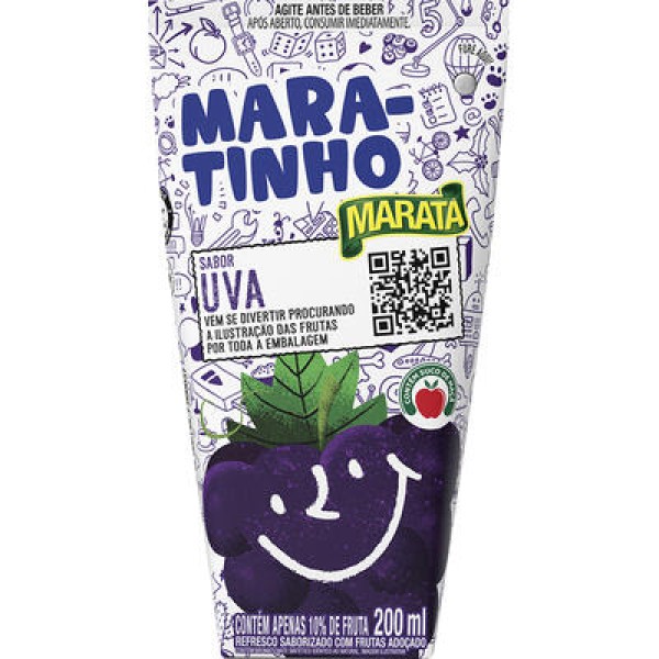 Encontraproduto.com.br - Refresco Líquido Mara-tinho Uva TP com 200ml