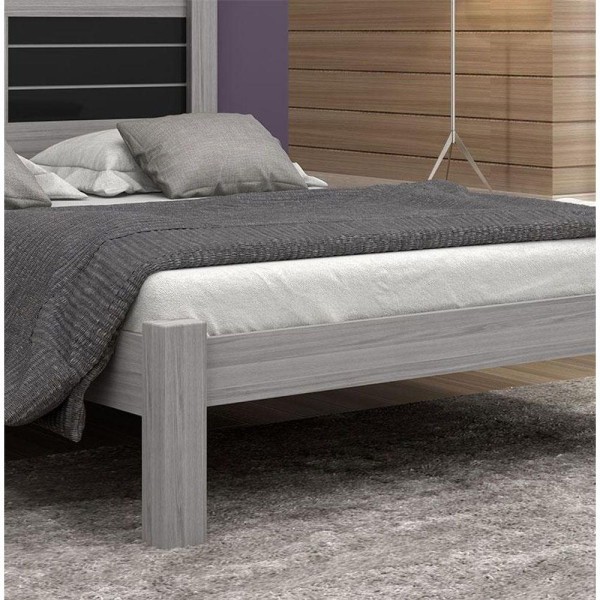 Encontraproduto.com.br - Cama Casal Amanda Cinza-preto