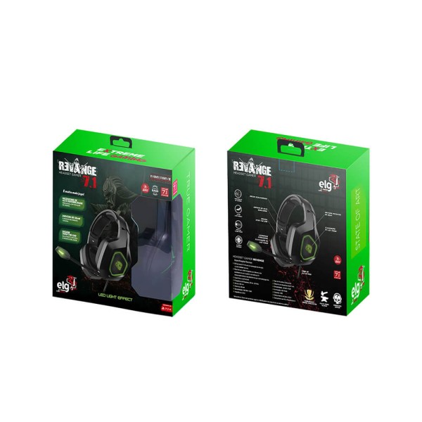 Encontraproduto.com.br - Headset Gamer Revenge 3D Surround 7.1 Led HGRE71 - Elg