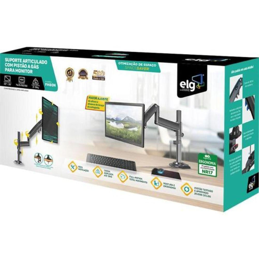 Encontraproduto.com.br - Suporte Tipo Torre Multiarticulado de Mesa com Pistão FH80N - ELG