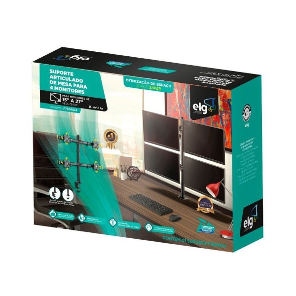 Encontraproduto.com.br - Suporte Articulado de Mesa para 4 Monitores de 15