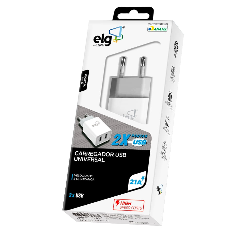 Encontraproduto.com.br - Carregador ELG Universal USB com 2 Saidas