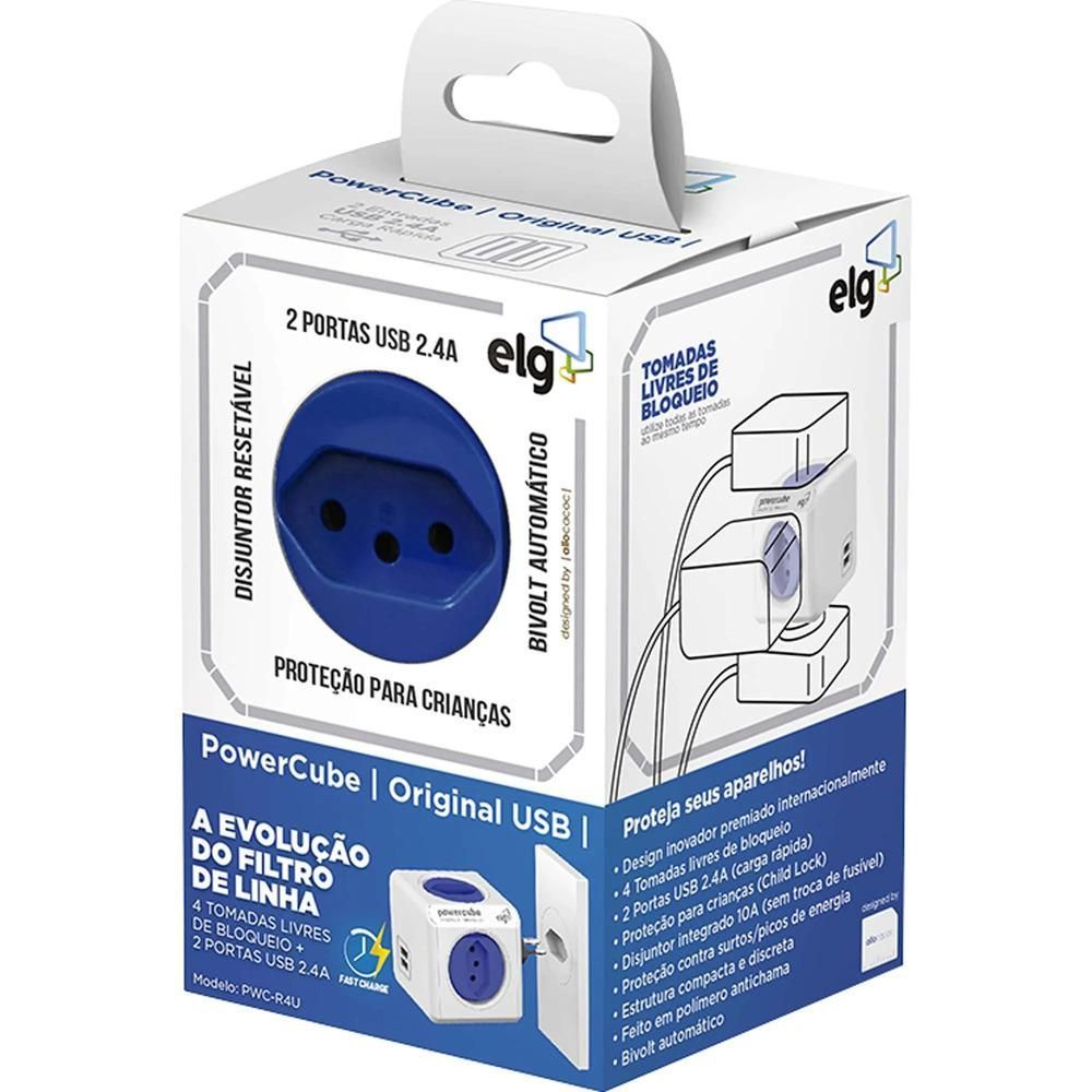 Encontraproduto.com.br - Powercube 4 Tom/2 Usb Bivolt Pwc-R4U - ELG