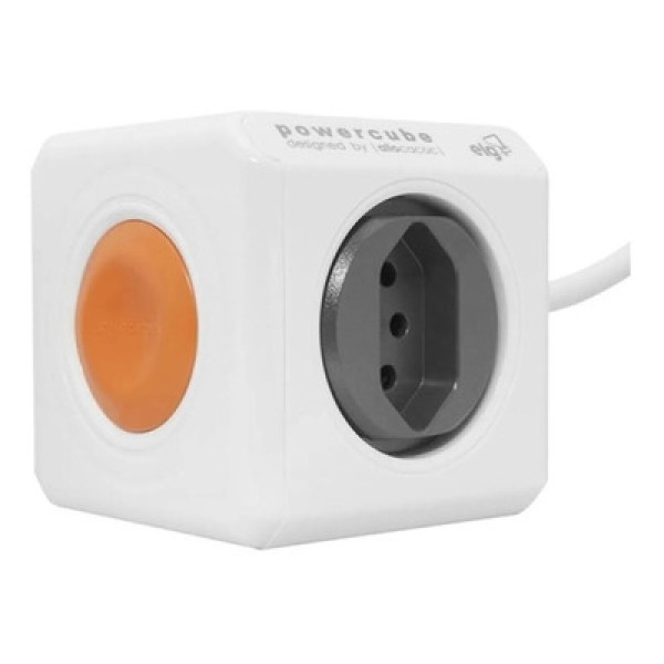 Encontraproduto.com.br - Filtro de linha extended 4 tomadas controle remoto bluethooth cabo 1,5m bivolt branco e laranja ELG