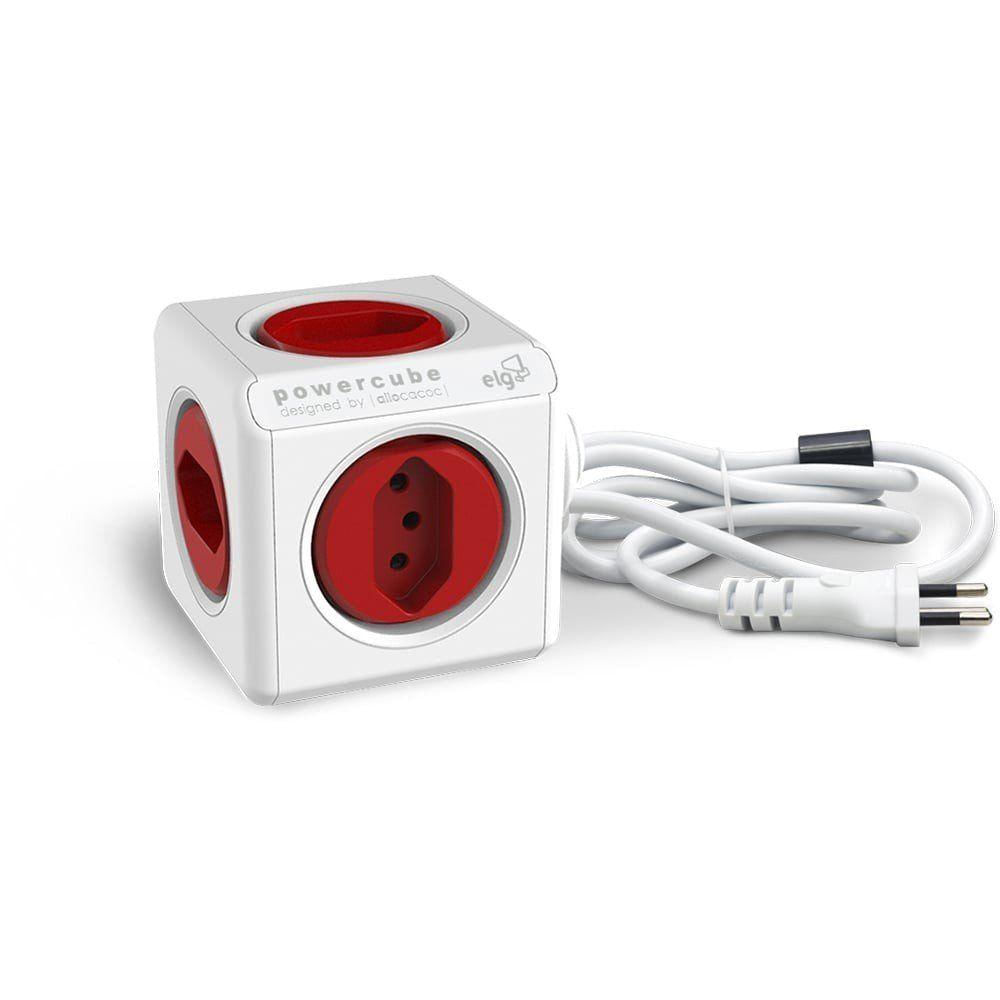 Powercube Extended Pwc-x5/3m Elg Vermelho 5 Tomadas Com Cabo 3m