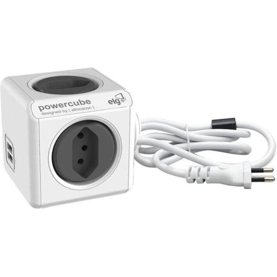 Encontraproduto.com.br - Adaptador Benjamim Múltiplo Powercube Pwc-x4u/3m Bivolt Elg