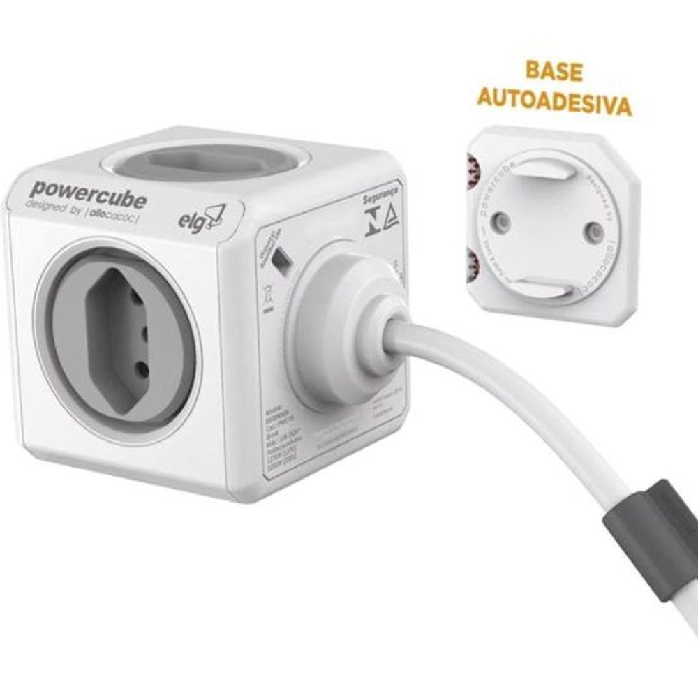 Encontraproduto.com.br - Adaptador Benjamim Múltiplo Powercube Pwc-x4u/3m Bivolt Elg