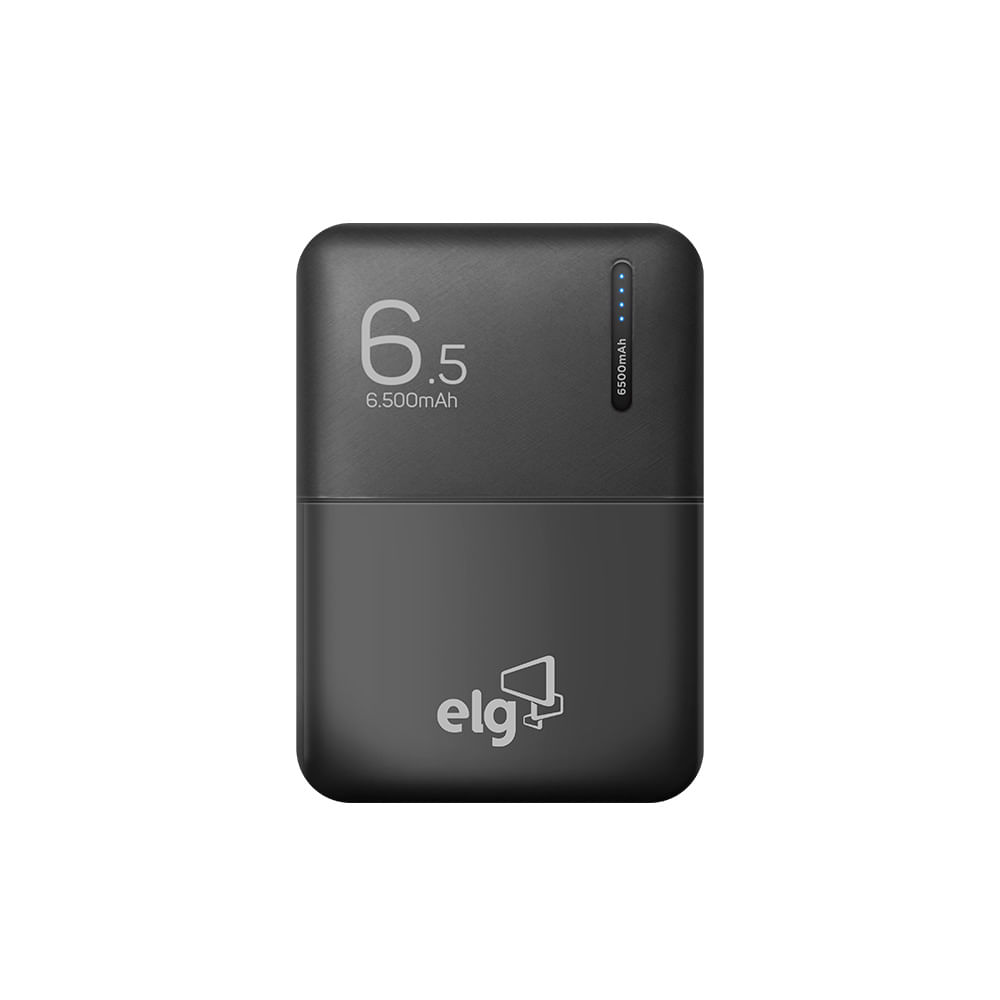 Encontraproduto.com.br - Carregador Portátil 6500mAh ELG PB65 Preto